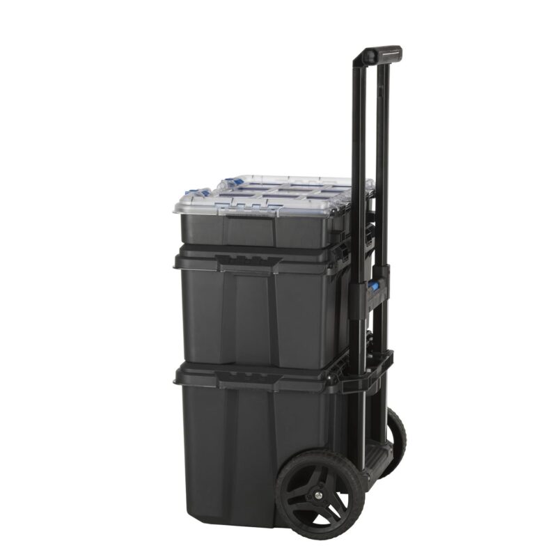 (3 pack) HART Stack System, Mobile Tool Storage and Organization, Black and Blue - Image 3