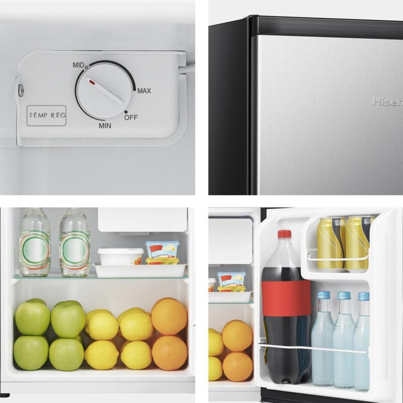 (3 pack) Hisense 1.6 Cu Ft Single Door Mini Fridge, Silver, Energy Star, 1 Year Warranty, WMS017M6XVE New - Image 7