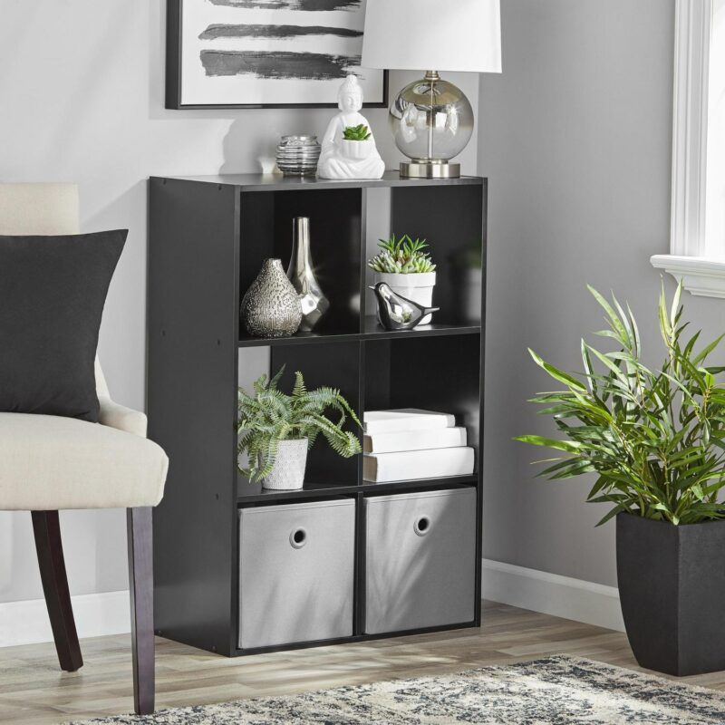 (3 pack) Mainstays 11  6-Cube Storage Organizer, Black - Image 2