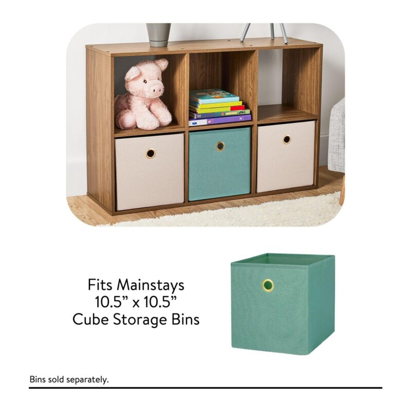(3 pack) Mainstays 11  6-Cube Storage Organizer, Warm Walnut - Image 12