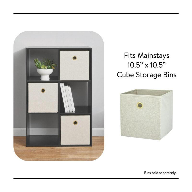 (3 pack) Mainstays 11  6-Cube Storage Organizer, Black - Image 11