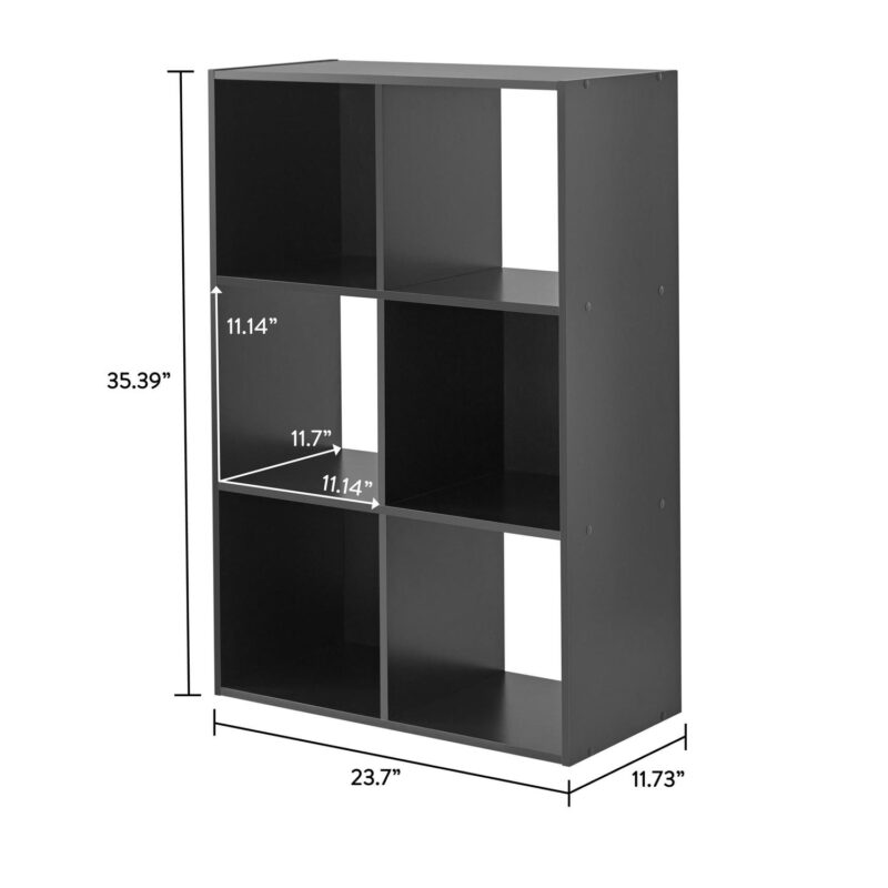 (3 pack) Mainstays 11  6-Cube Storage Organizer, Black - Image 8