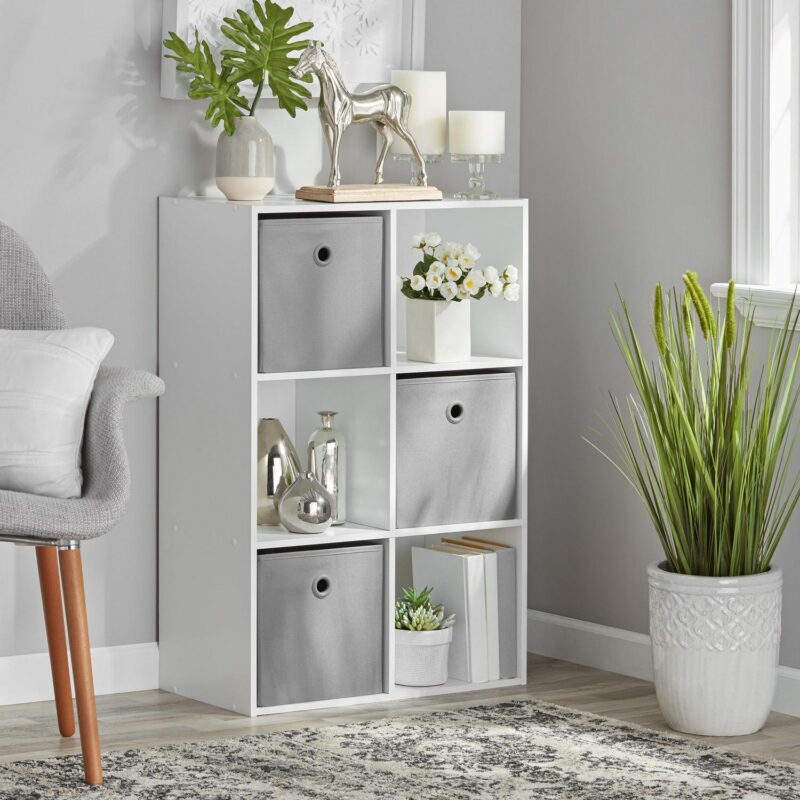 (3 pack) Mainstays 11  6-Cube Storage Organizer, White - Image 2