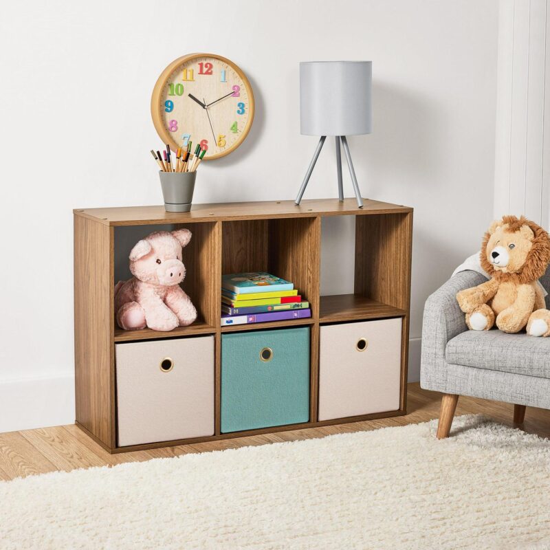 (3 pack) Mainstays 11  6-Cube Storage Organizer, Warm Walnut - Image 2