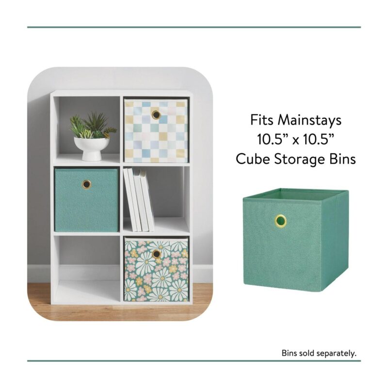 (3 pack) Mainstays 11  6-Cube Storage Organizer, White - Image 11