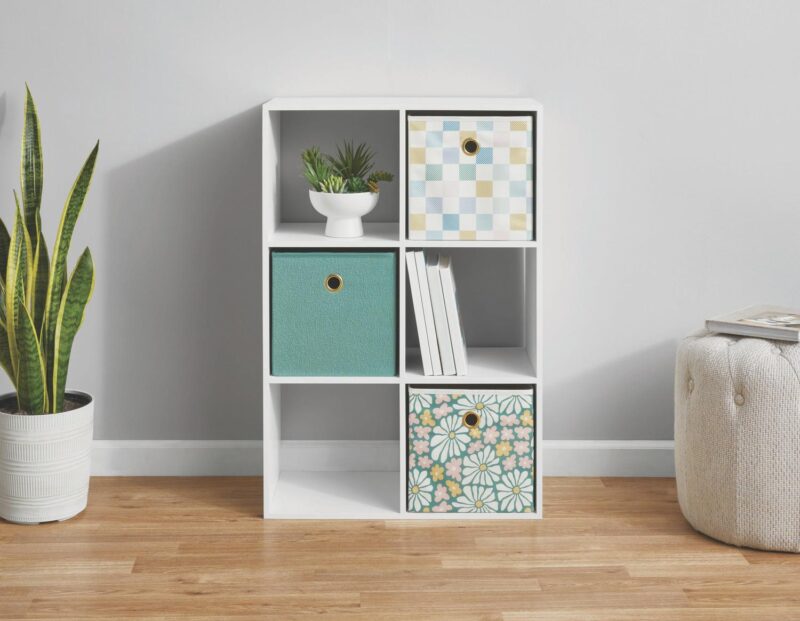 (3 pack) Mainstays 11  6-Cube Storage Organizer, White - Image 3