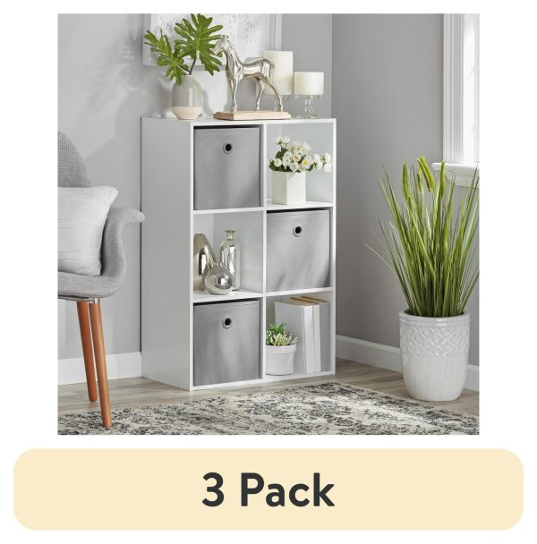 (3 pack) Mainstays 11  6-Cube Storage Organizer, White