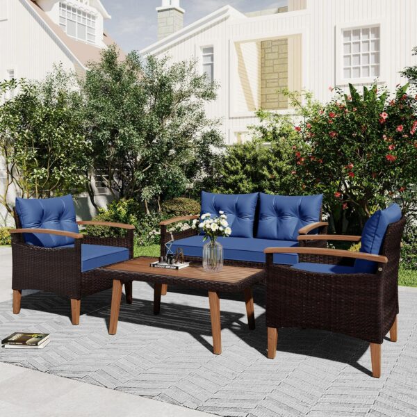 4 Piece Wicker Conve 8b879f542628346fecd7c34a01b34a30