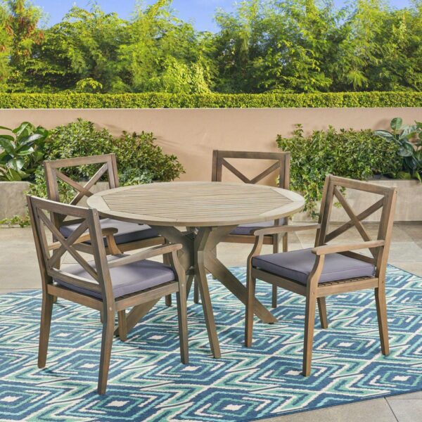 5 Piece Teak Brown C f5881ba3893cff69698a91ee1a0a88f5