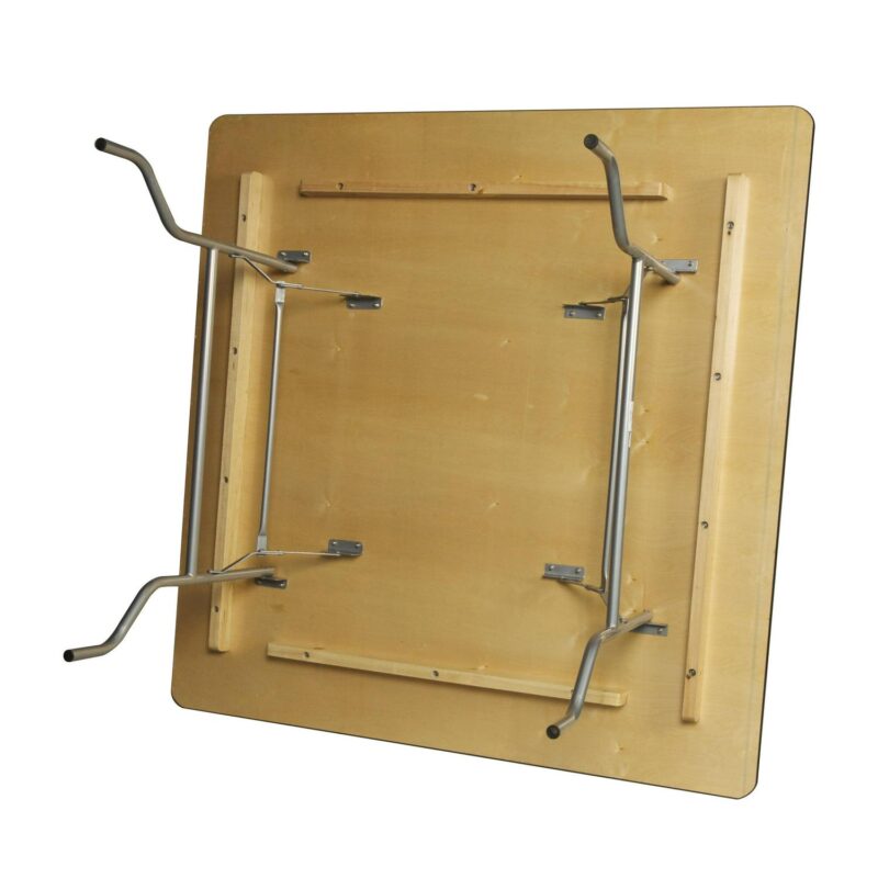 60 X60  WFT Series Birch Wood Square Table - Metal Edge - Image 3