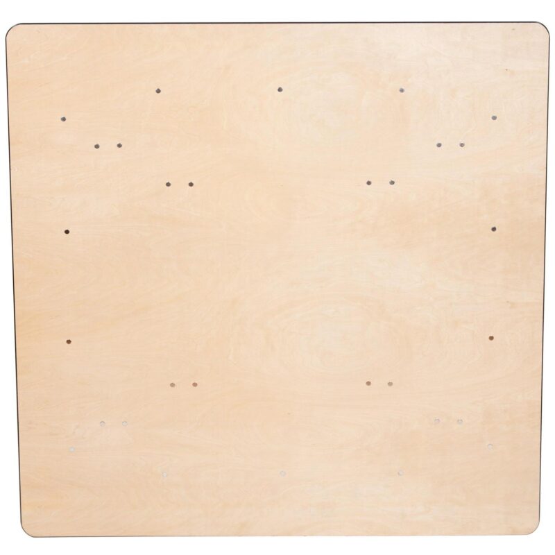 60 X60  WFT Series Birch Wood Square Table - Metal Edge - Image 4