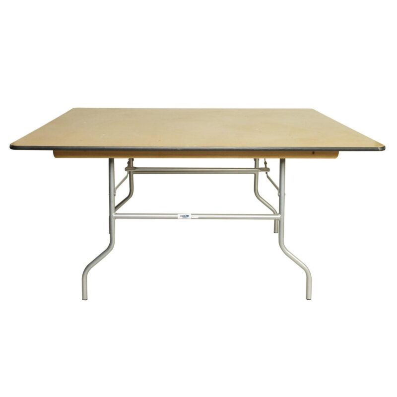60 X60  WFT Series Birch Wood Square Table - Metal Edge - Image 2