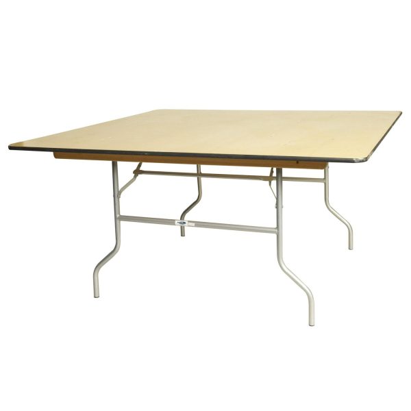 60 X60  WFT Series Birch Wood Square Table - Metal Edge