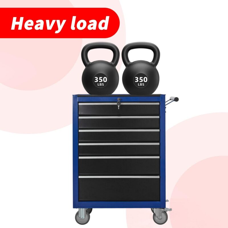 6-Drawer Rolling Tool Chest Cabinet, Large Capacity Organizers Metal Tool Box with Wheels Tool Storage Cart for Garage, Workshop - Image 8