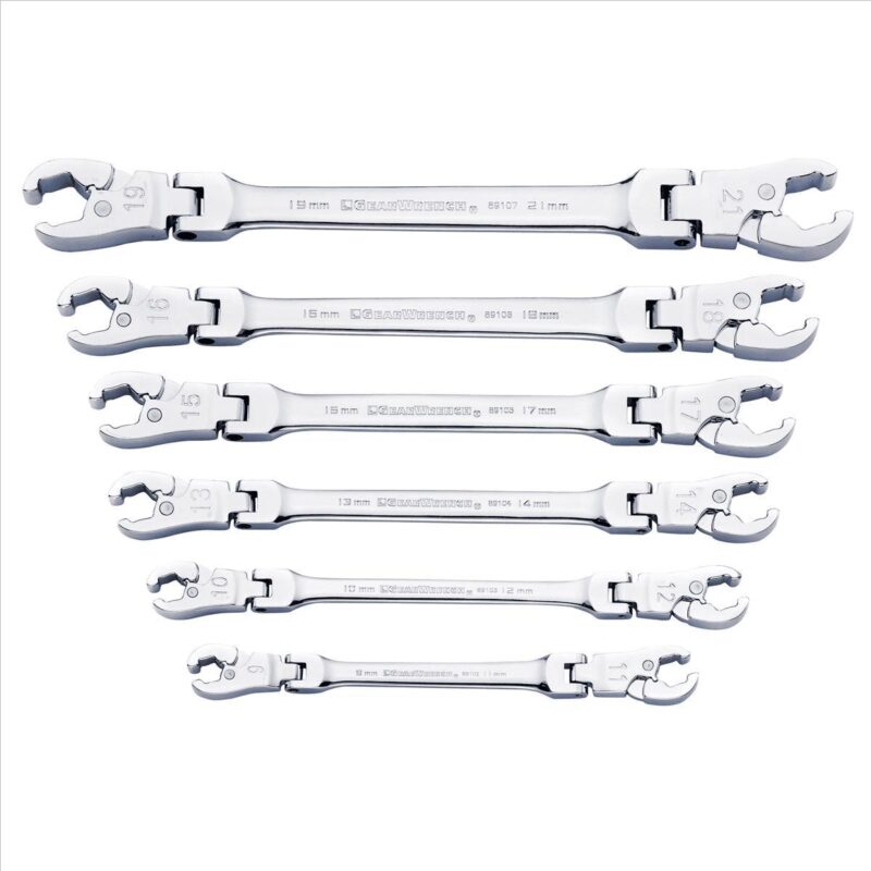 6 Piece Ratcheting Flex Flare Nut Wrench Set- Metric - Image 2