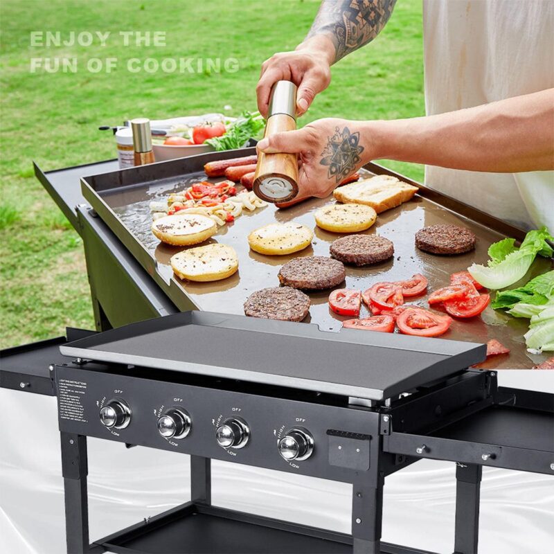 AKIUDEX 36  4-Burner Propane Outdoor Flat Top Gas Griddle Grill Cooking Station - Image 6