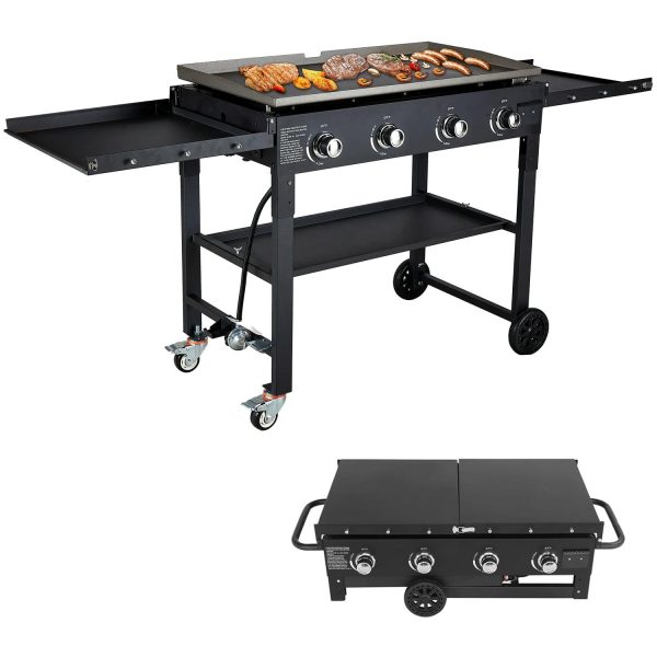 AKIUDEX 36  4-Burner Propane Outdoor Flat Top Gas Griddle Grill Cooking Station