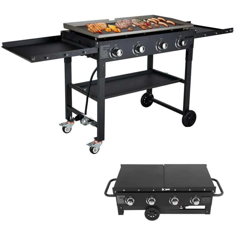 AKIUDEX 36  4-Burner Propane Outdoor Flat Top Gas Griddle Grill Cooking Station