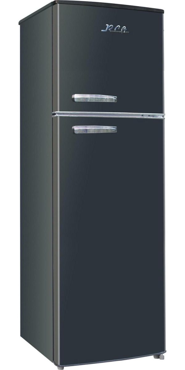 ARCTIC CHEF - 10 Cu Ft Top-Freezer Apartment-size Retro Refrigerator - Black