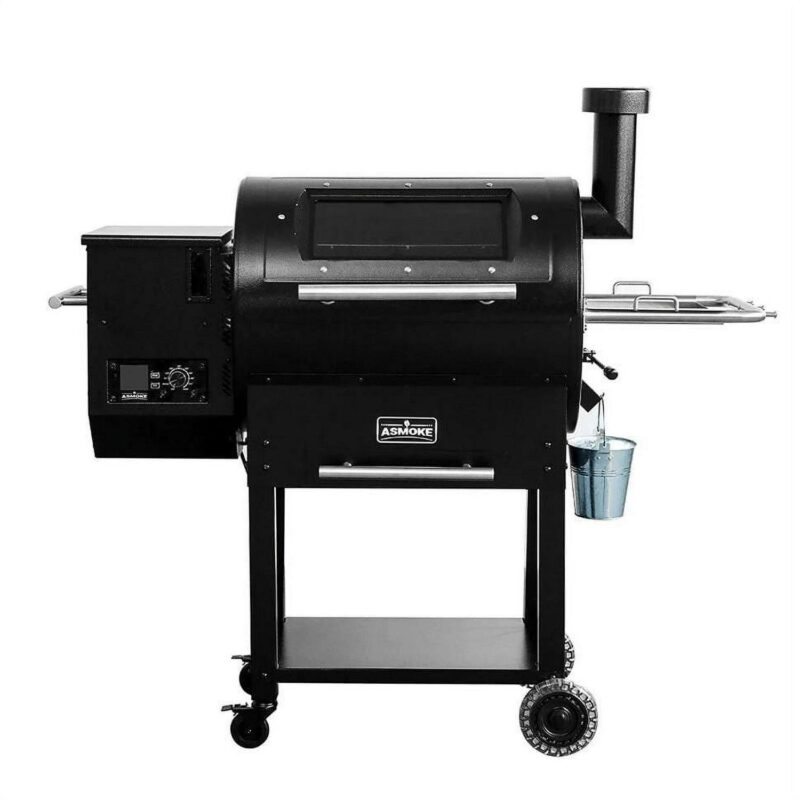 ASMOKE AS700P 700 sq. in. Skylights Wood Pellet Grill Smoker 8 in 1 BBQ - Black - Image 2