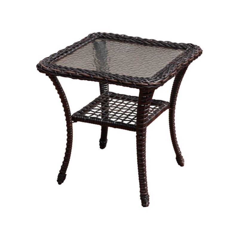 Abble 3 Pieces Patio Furniture Set, Swivel Rocking Outdoor Patio Conversation Set Wicker Rattan Seating Group Set with Beige Cushions, Dark Brown - Image 6