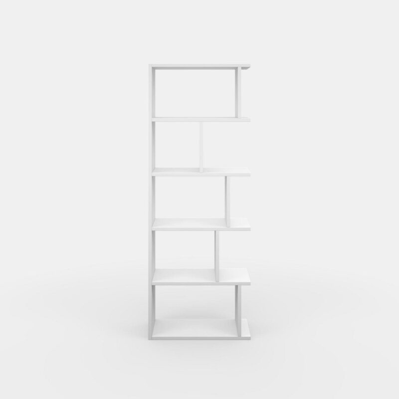 Ada Home Decor Furniture Multiple Tier Open Shelf White Bayside Modern Bookcase - Image 4
