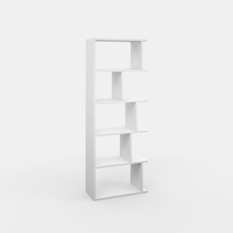 Ada Home Decor Furniture Multiple Tier Open Shelf White Bayside Modern Bookcase - Image 5