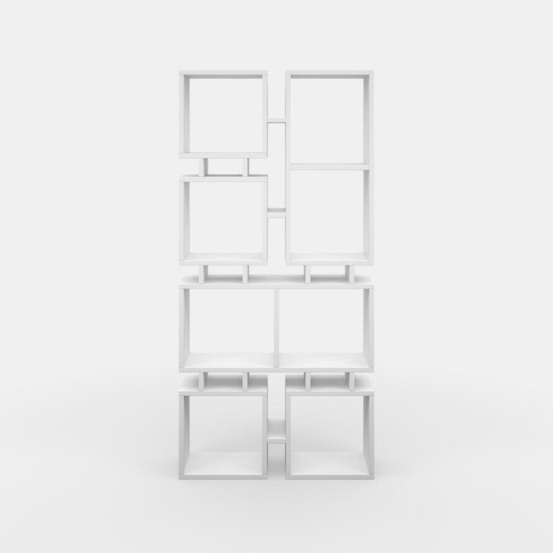 Ada Home Decor Furniture 4 Tier Open Shelf White Bancroft Modern Bookcase - Image 4