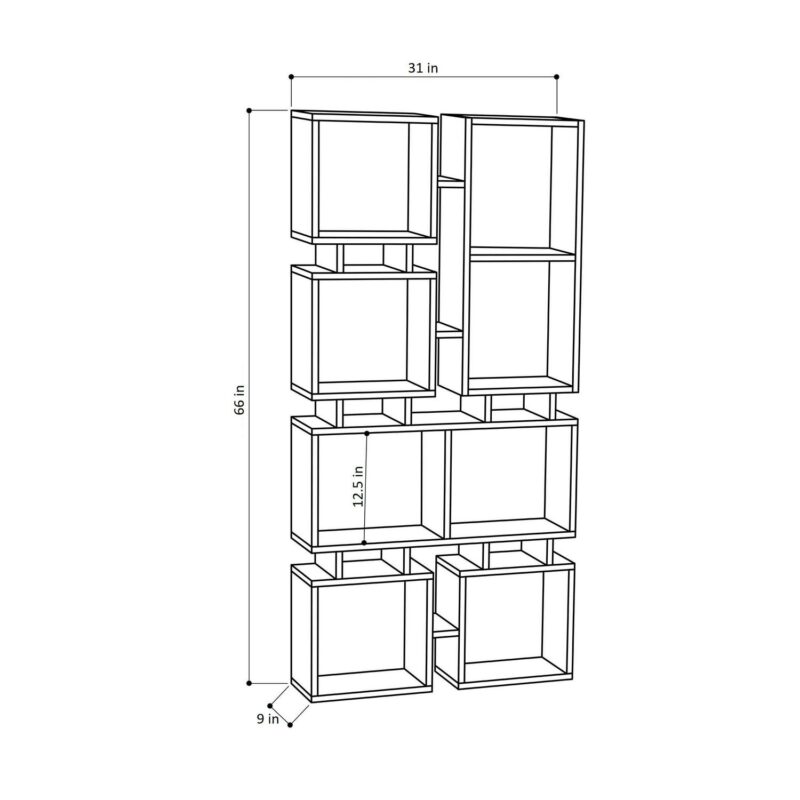 Ada Home Decor Furniture 4 Tier Open Shelf White Bancroft Modern Bookcase - Image 7