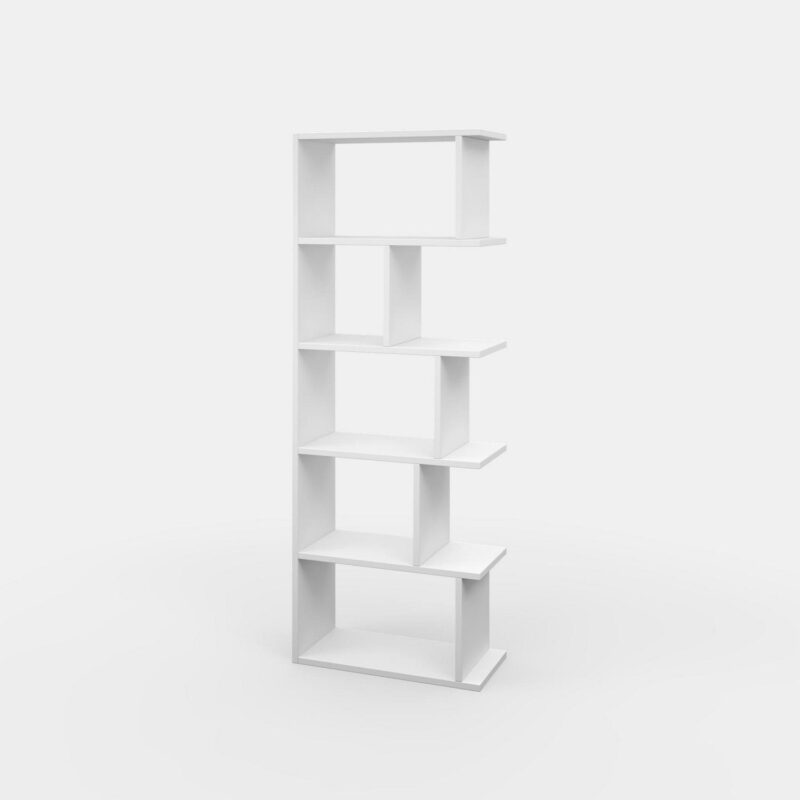 Ada Home Decor Furniture Multiple Tier Open Shelf White Bayside Modern Bookcase - Image 6
