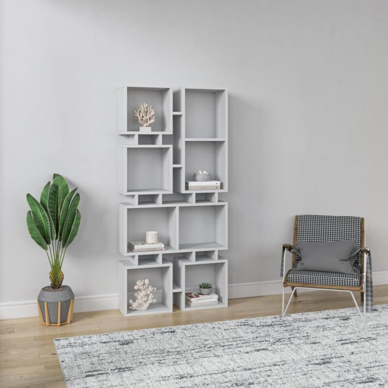 Ada Home Decor Furniture 4 Tier Open Shelf White Bancroft Modern Bookcase - Image 2