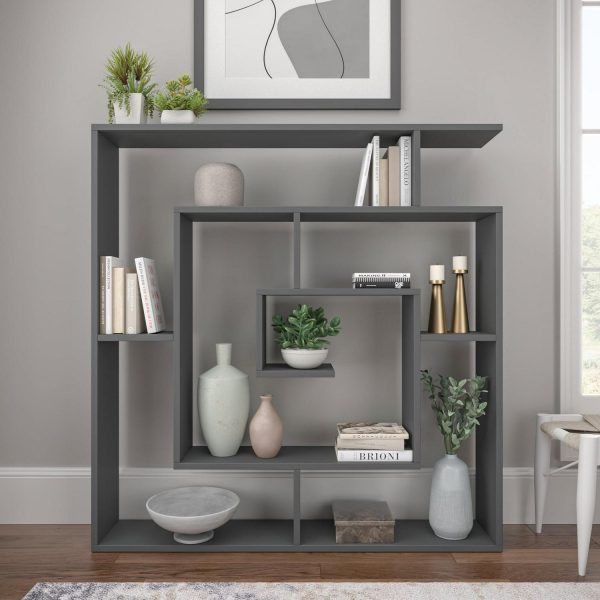 Ada Home Decor Furniture 4 Tier Open Shelf Anthracite Briscoe Modern Bookcase