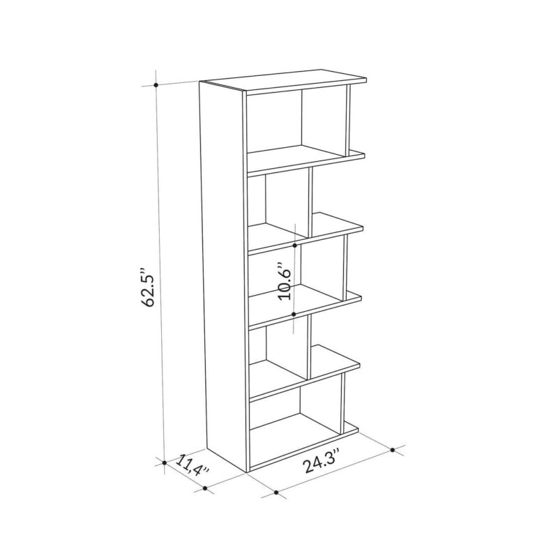 Ada Home Decor Furniture Multiple Tier Open Shelf White Bayside Modern Bookcase - Image 7