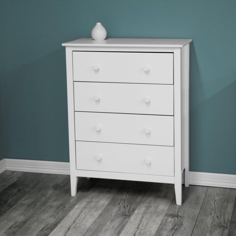 Adeptus Solid Wood Easy Pieces 4 Drawer Chest of Drawers - White - Image 5