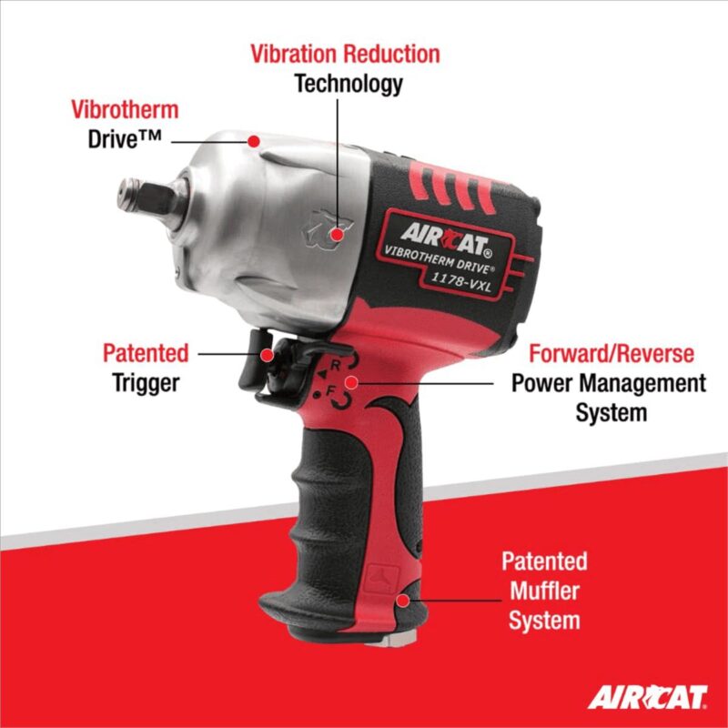 AirCat 1/2  VIBROTHERM DRIVE Composite Impact Wrench - Image 3