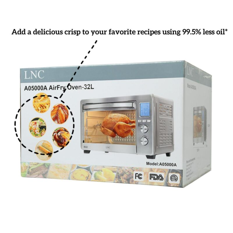 Air Fryer Toaster Oven 12-in-1 Countertop Oven with Speedy Convection, Large 34 QT Capacity, 1750W, Stainless Steel - Gray - Image 11
