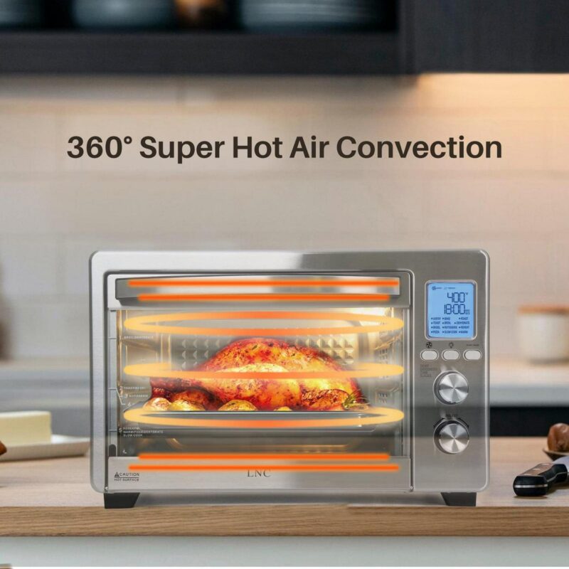Air Fryer Toaster Oven 12-in-1 Countertop Oven with Speedy Convection, Large 34 QT Capacity, 1750W, Stainless Steel - Gray - Image 15