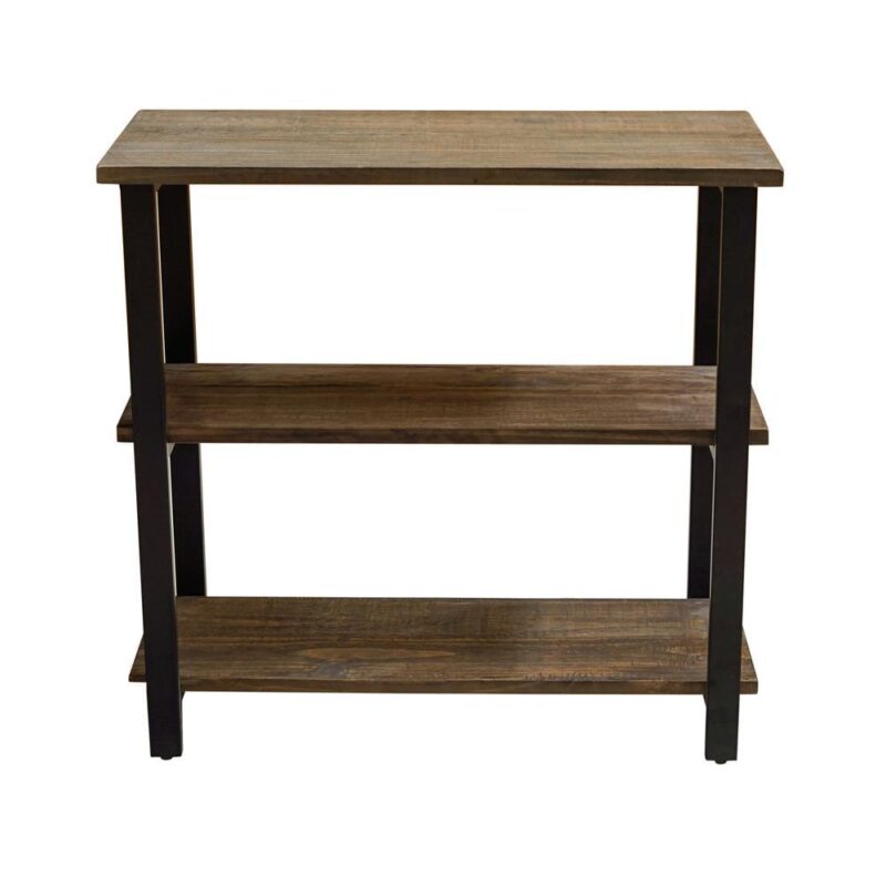 Alaterre Furniture Pomona 31 H 2-Shelf Metal and Solid Wood Under-Window Bookcase - Image 3