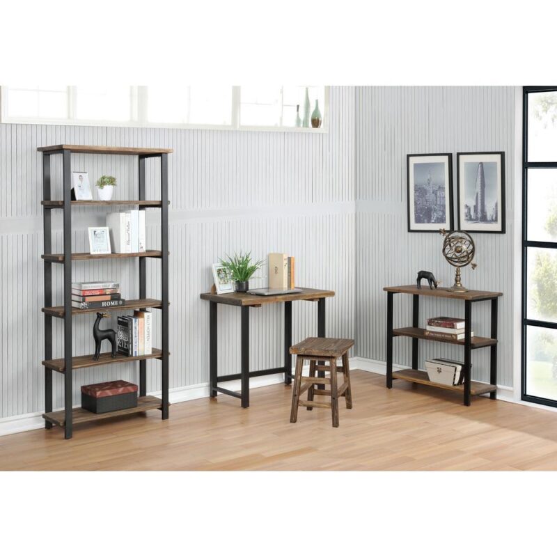 Alaterre Furniture Pomona 31 H 2-Shelf Metal and Solid Wood Under-Window Bookcase - Image 8
