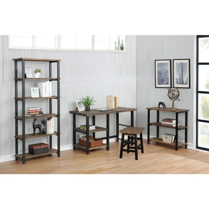 Alaterre Furniture Pomona 31 H 2-Shelf Metal and Solid Wood Under-Window Bookcase - Image 5
