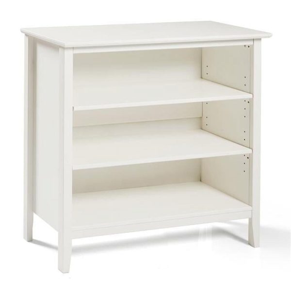 Alaterre Furniture Simplicity Kids Under Window Bookcase, Durable Brazilian Pine and Pine Veneer, Adjustable Shelves, White