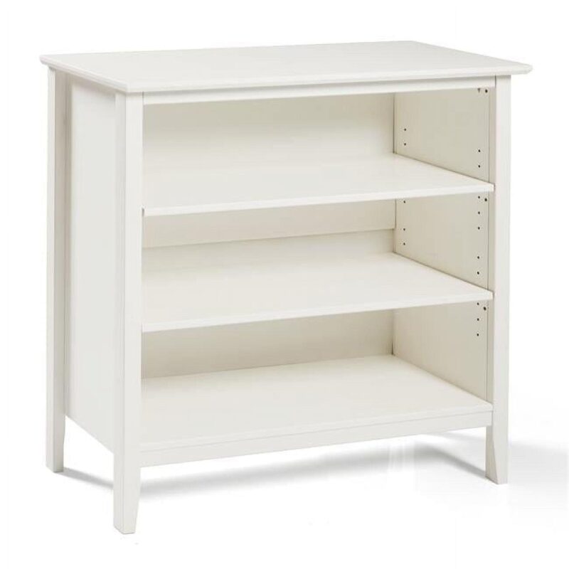 Alaterre Furniture Simplicity Kids Under Window Bookcase, Durable Brazilian Pine and Pine Veneer, Adjustable Shelves, White