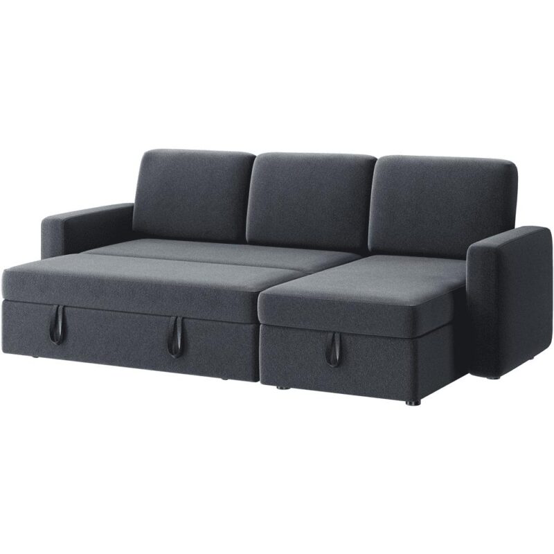 Alden Design Reversible Sectional Sofa with USB and Type-C Ports for Livingroom, Dark Gray - Image 4