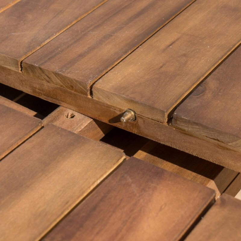 Aleena Outdoor Expandable Acacia Wood Dining Table, Teak - Image 5