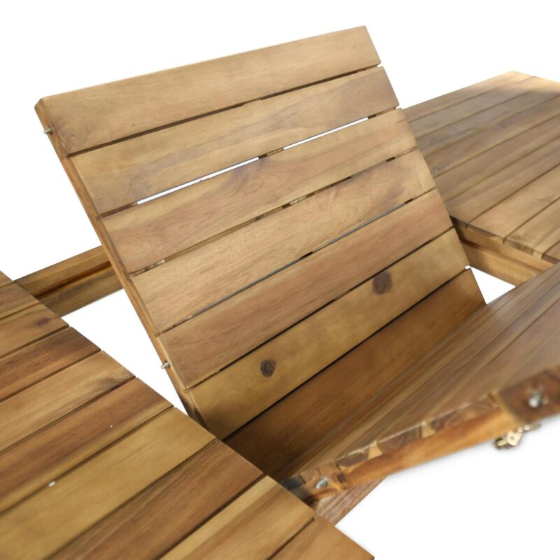 Aleena Outdoor Expandable Acacia Wood Dining Table, Teak - Image 6