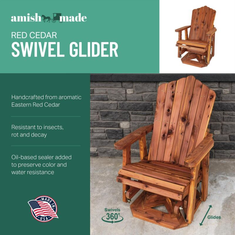 American Furniture Classics 23  CEDAR ADIRONDACK Swivel Glider - Image 3