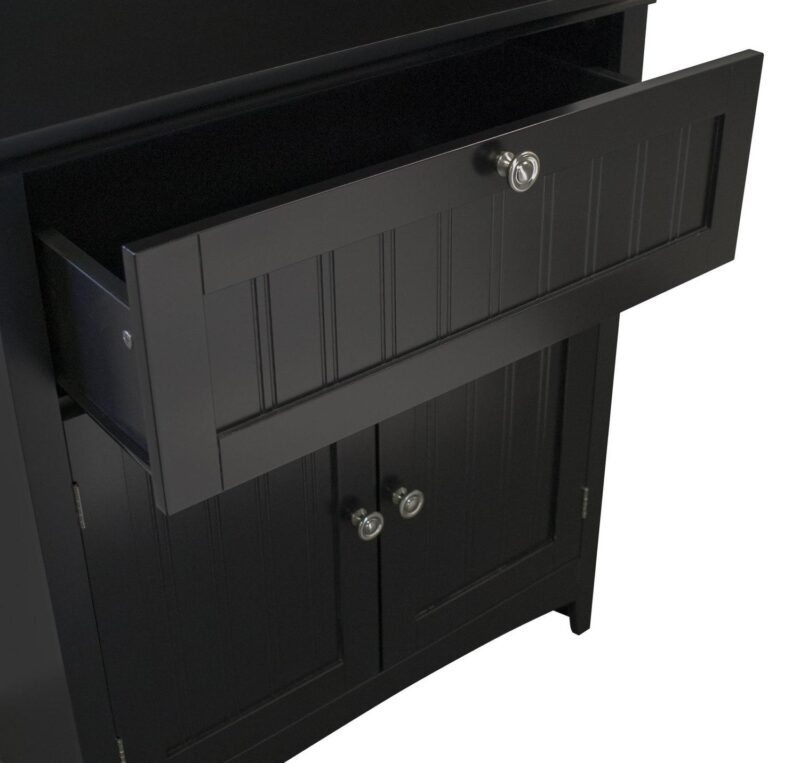 American Furniture Classics OS Home and Office Model 25604, 70.25 inch High Wooden Buffet and Hutch with Framed Glass Doors and Drawer Finshed in Black - Image 6