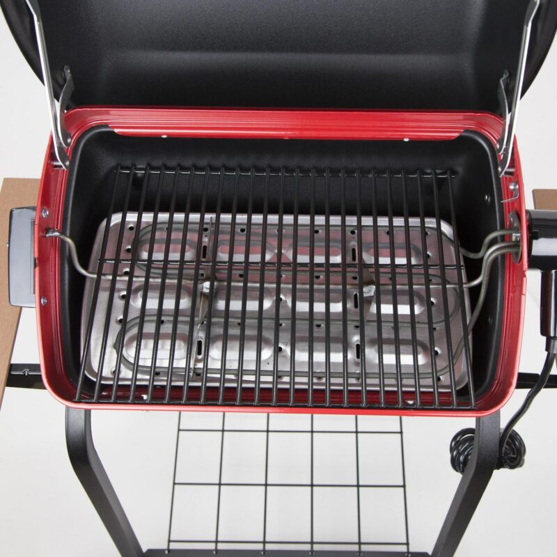 Americana Portable Electric Cart Grill with Two Folding Tables, Red - Image 8