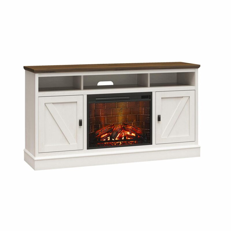 Ameriwood Home Ashton Lane Electric Fireplace TV Stand for TVs up to 65 , Magnolia Oak/Columbia Walnut - Image 11