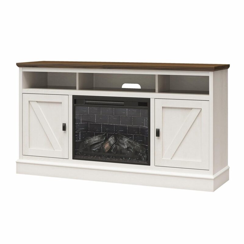 Ameriwood Home Ashton Lane Electric Fireplace TV Stand for TVs up to 65 , Magnolia Oak/Columbia Walnut - Image 10